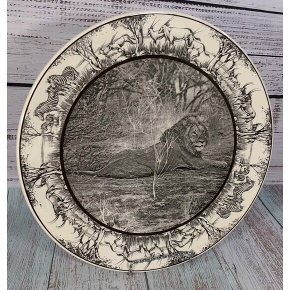 Rare African Series Lion by  Royal Doulton 13.5" Plate D.6356 Made In England - Picture 14 of 15